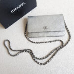 Chanel WOC Wallet On Chain Grey Aged Calfskin with Ruthenium Hardware #RYOC-1