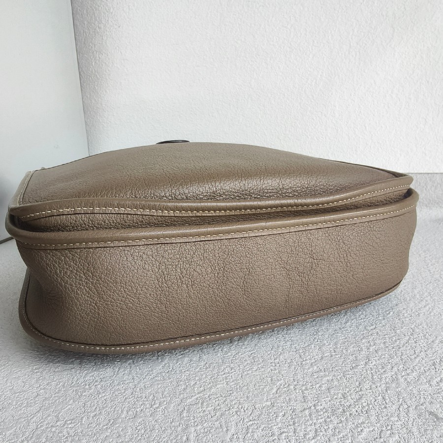 Hermes-Evelyne-III-29cm-Etoupe-Clemence-Leather-with-Palladium Plated Hardware #RSER-1 (21)