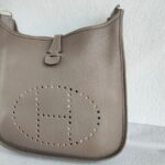 Hermes Evelyne III 29cm Etoupe Clemence Leather with Palladium Plated Hardware #RSER-1 - Image 4