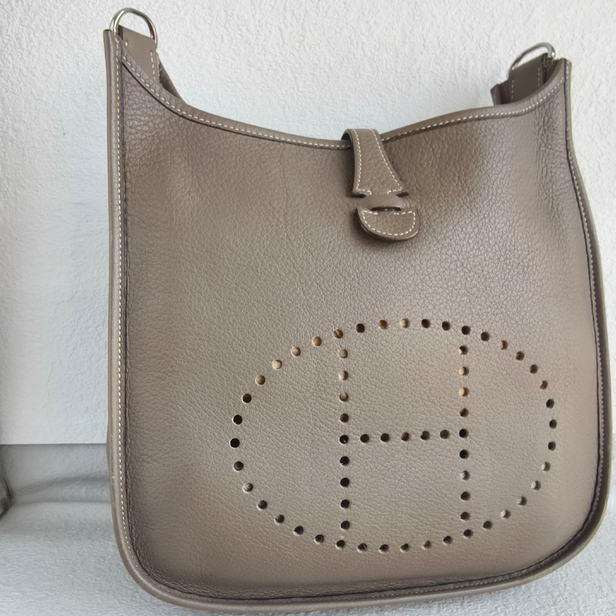Hermes-Evelyne-III-29cm-Etoupe-Clemence-Leather-with-Palladium Plated Hardware #RSER-1 (26)