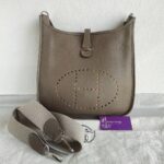 Hermes Evelyne III 29cm Etoupe Clemence Leather with Palladium Plated Hardware #RSER-1 - Image 2