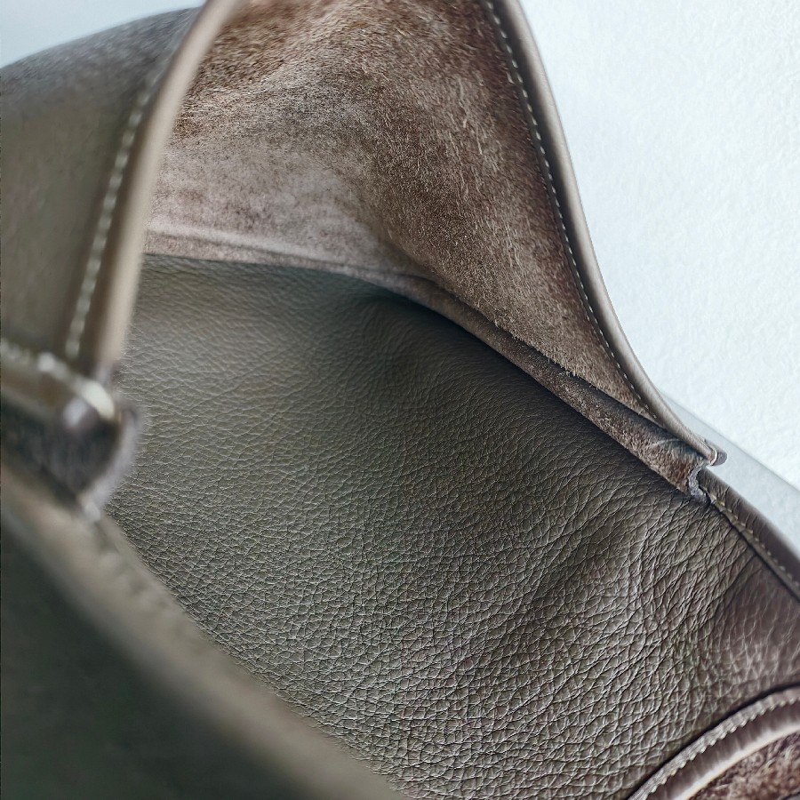 Hermes-Evelyne-III-29cm-Etoupe-Clemence-Leather-with-Palladium Plated Hardware #RSER-1 (9)