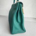 Hermes Kelly 32cm Malachite Green Togo Leather with Gold Plated Hardware #RCRS-3 - Image 8