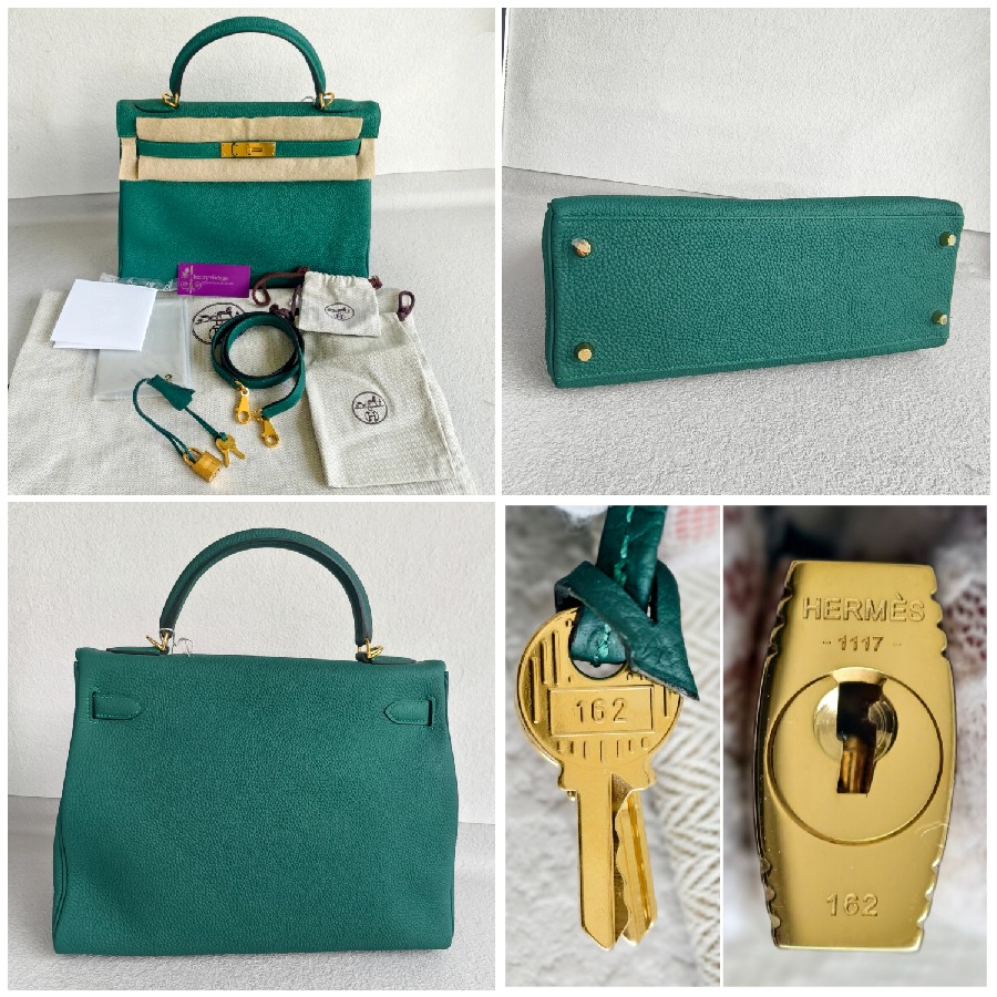 Hermes-Kelly32cm-Malachite-Green-Togo-Leather-with-Gold-Plated-Hardware #RCRS-3 (4)