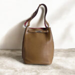 Hermes So Kelly 26 Brown/Sanguine Clemence Leather with Palladium Hardware Bag #RYUR-2