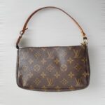 LV Pochette Accessories Brown Monogram Coated Canvas with Leather and Gold Hardware #RSLO-5