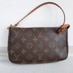 LV Pochette Accessories Brown Monogram Coated Canvas with Leather and Gold Hardware #RSLO-5 - Image 4