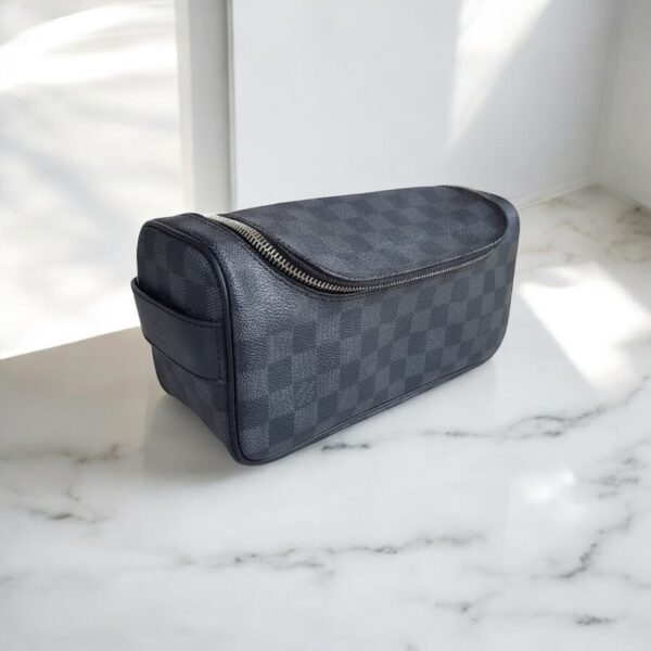 LV Toiletry Pouch N47625 Damier Graphite Coated Canvas with Silver Hardware #RYKS-1