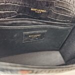 Saint Laurent Kate Medium Black Croc Embossed Leather with Gold Hardware #RYUK-1 - Image 21