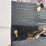 Saint Laurent Kate Medium Black Croc Embossed Leather with Gold Hardware #RYUK-1 - Image 16