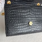 Saint Laurent Kate Medium Black Croc Embossed Leather with Gold Hardware #RYUK-1 - Image 18