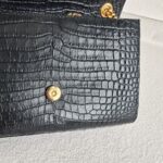 Saint Laurent Kate Medium Black Croc Embossed Leather with Gold Hardware #RYUK-1 - Image 19