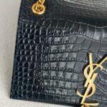 Saint Laurent Kate Medium Black Croc Embossed Leather with Gold Hardware #RYUK-1 - Image 3