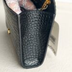 Saint Laurent Kate Medium Black Croc Embossed Leather with Gold Hardware #RYUK-1 - Image 8