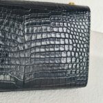 Saint Laurent Kate Medium Black Croc Embossed Leather with Gold Hardware #RYUK-1 - Image 6