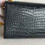 Saint Laurent Kate Medium Black Croc Embossed Leather with Gold Hardware #RYUK-1 - Image 5