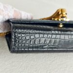 Saint Laurent Kate Medium Black Croc Embossed Leather with Gold Hardware #RYUK-1 - Image 10