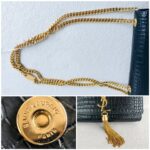 Saint Laurent Kate Medium Black Croc Embossed Leather with Gold Hardware #RYUK-1 - Image 13