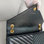 YSL Large Monogram Envelope Bag Black Leather with Gold Hardware #RYSC-1 - Image 21