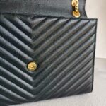 YSL Large Monogram Envelope Bag Black Leather with Gold Hardware #RYSC-1 - Image 24