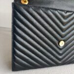 YSL Large Monogram Envelope Bag Black Leather with Gold Hardware #RYSC-1 - Image 23