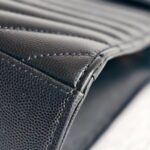 YSL Large Monogram Envelope Bag Black Leather with Gold Hardware #RYSC-1 - Image 16