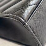 YSL Large Monogram Envelope Bag Black Leather with Gold Hardware #RYSC-1 - Image 14