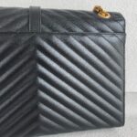 YSL Large Monogram Envelope Bag Black Leather with Gold Hardware #RYSC-1 - Image 6
