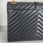 YSL Large Monogram Envelope Bag Black Leather with Gold Hardware #RYSC-1 - Image 5