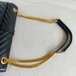 YSL Large Monogram Envelope Bag Black Leather with Gold Hardware #RYSC-1 - Image 18