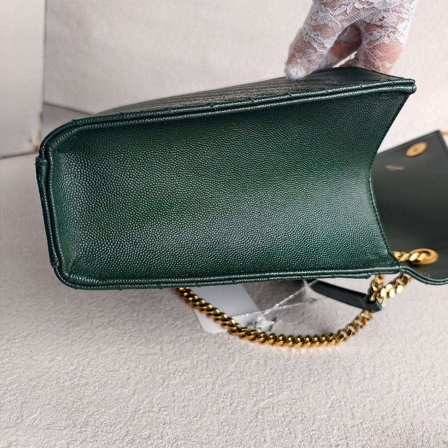 YSL-Large-Monogram-Envelope-Bag-Green-Leather-with-Gold-Hardware #RSUT-1 (10)