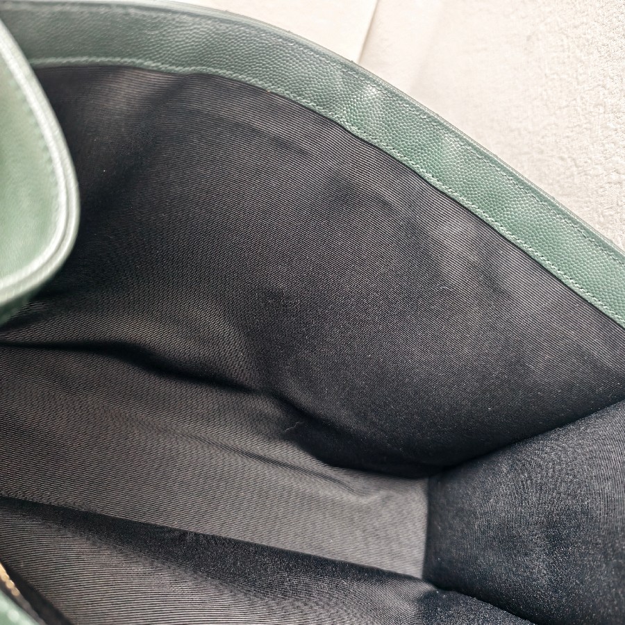 YSL-Large-Monogram-Envelope-Bag-Green-Leather-with-Gold-Hardware #RSUT-1 (14)