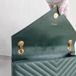 YSL Large Monogram Envelope Bag Green Leather with Gold Hardware #RSUT-1 - Image 17