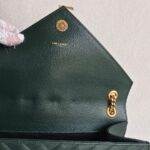 YSL Large Monogram Envelope Bag Green Leather with Gold Hardware #RSUT-1 - Image 18