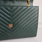 YSL Large Monogram Envelope Bag Green Leather with Gold Hardware #RSUT-1 - Image 20