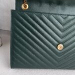 YSL Large Monogram Envelope Bag Green Leather with Gold Hardware #RSUT-1 - Image 19