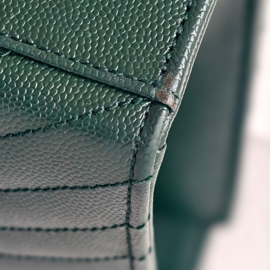 YSL-Large-Monogram-Envelope-Bag-Green-Leather-with-Gold-Hardware #RSUT-1 (24)