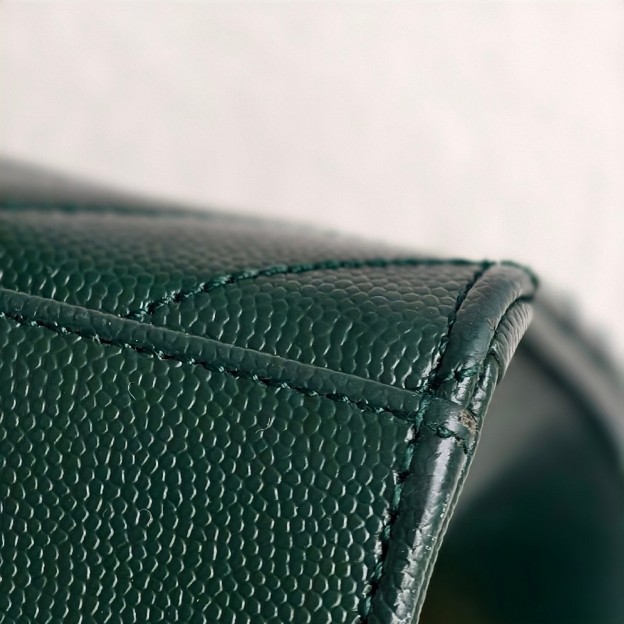 YSL-Large-Monogram-Envelope-Bag-Green-Leather-with-Gold-Hardware #RSUT-1 (25)