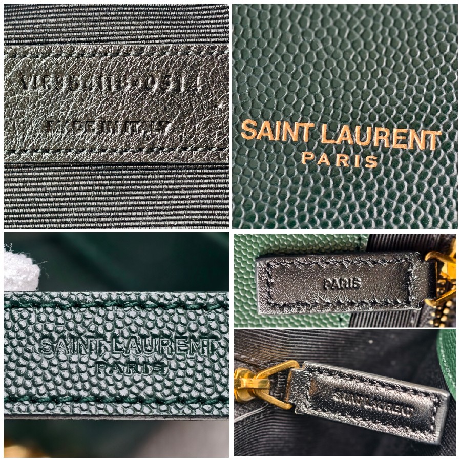 YSL-Large-Monogram-Envelope-Bag-Green-Leather-with-Gold-Hardware #RSUT-1 (33)