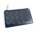 Bottega Veneta Card Holder Black Intrecciato Leather with Silver Hardware #RSLY-200