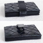 Bottega Veneta Card Holder Black Intrecciato Leather with Silver Hardware #RSLY-201 - Image 5