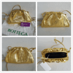 Bottega Veneta The Mini Pouch Bag/Clutch Gold Patent Leather with Gold Hardware #RSYC-1 - Image 2