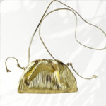 Bottega Veneta The Mini Pouch Bag/Clutch Gold Patent Leather with Gold Hardware #RSYC-1