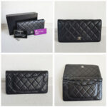 Chanel Bi-fold Long Wallet Black Lambskin with Silver Hardware #RCOK-2 - Image 2