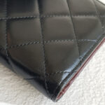 Chanel Bi-fold Long Wallet Black Lambskin with Silver Hardware #RCOK-2 - Image 9