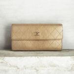 Chanel CC Flap Long Wallet Gold Aged Calfskin with Gold Hardware #RYOC-3