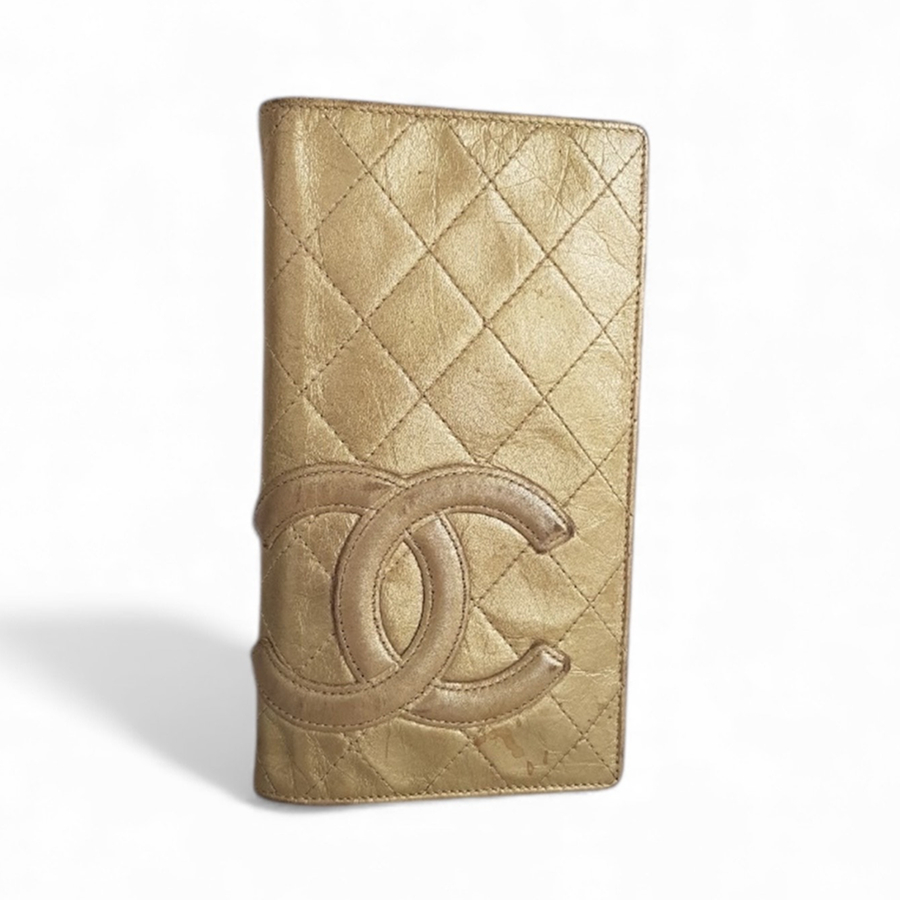 Chanel Cambon Long Wallet Gold Aged Calfskin with Gold Hardware #RYOC-4