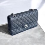 Chanel Medium Double Flap Black Grained Calfskin with Gold Hardware #RSOT-1