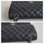 Chanel Medium Double Flap Black Grained Calfskin with Gold Hardware #RSOT-1 - Image 11
