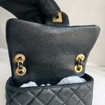 Chanel Mini Flap Black Grained Calfskin with Gold Hardware #RKRY-1 - Image 13